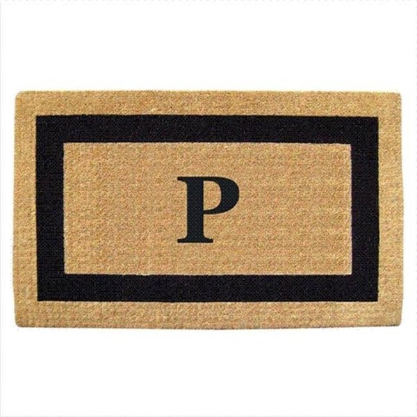 Nedia Home Nedia Home 02020Q Single Picture - Black Frame 22 x 36 In. Heavy Duty Coir Doormat - Monogrammed Q O2020Q